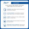 Brother P-touch laminated label tape features: durable, strong adhesive, variety, easy-to-use