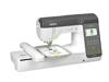 Brother NS2850D sewing and embroidery machine with touchscreen and floral design in hoop