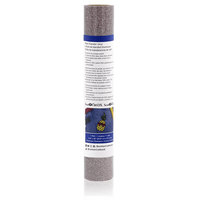 Brother ScanNCut heat transfer vinyl roll in silver glitter finish for fabric crafts