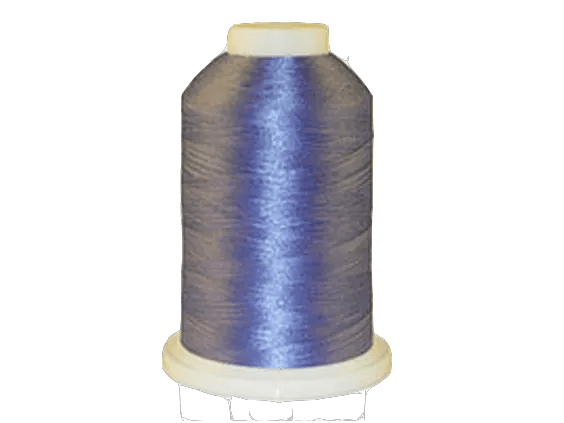 Brother embroidery thread spool in metallic blue on white cone