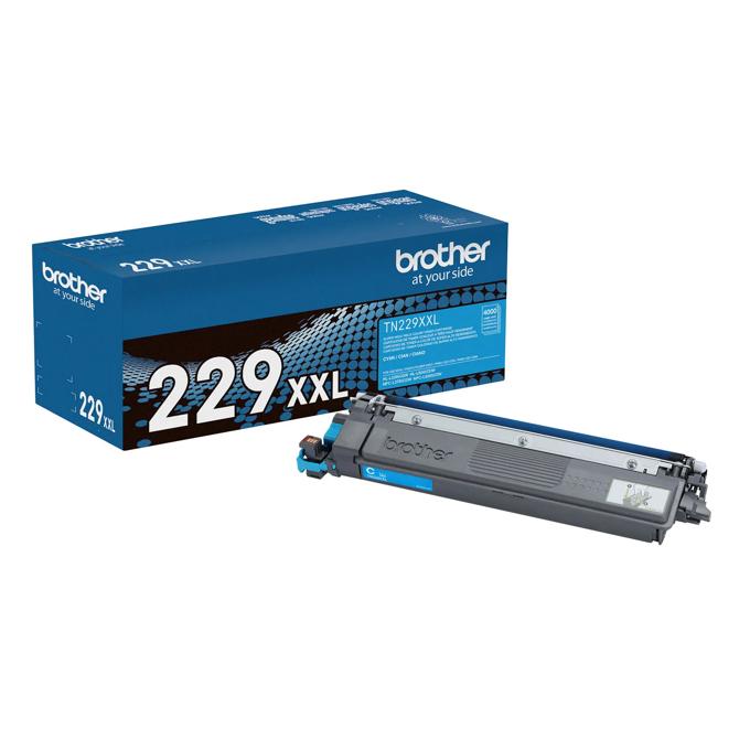 Brother Genuine TN229XXLC Super High Yield Cyan Toner Cartridge, Cyan, large