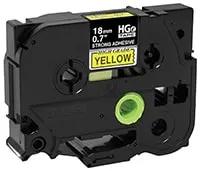 Brother HGe-S6415PK black on yellow extra-strength adhesive label tape cartridge