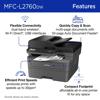 Brother MFC-L2760DW all-in-one laser printer with wireless connectivity and auto document feeder
