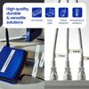 Brother flexible ID labels on cables and router showing laminated, water-resistant features