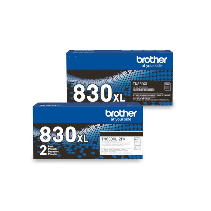 Brother TN830XL high-yield toner cartridge 3-pack bundle for laser printers