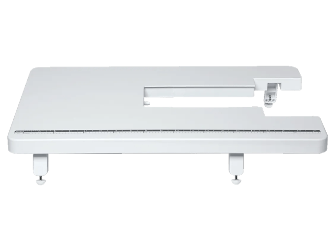 Brother sewing machine extension table with wide flat surface and measuring guide