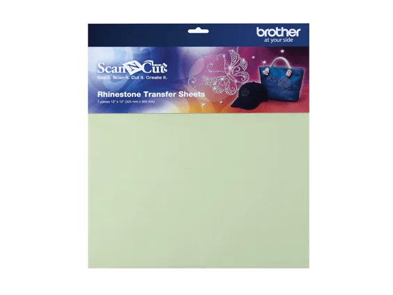 Brother ScanNCut rhinestone transfer sheets in light green, 7-pack for crafting projects