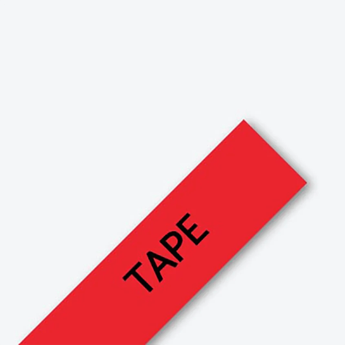 Brother TZe-461 laminated label tape in red with black text