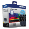 Brother LC4013PK 3-pack color ink cartridges in cyan, magenta, and yellow