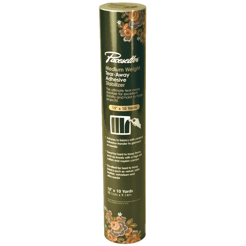 Pacesetter medium-weight tear-away adhesive stabilizer roll, 15 inches by 10 yards
