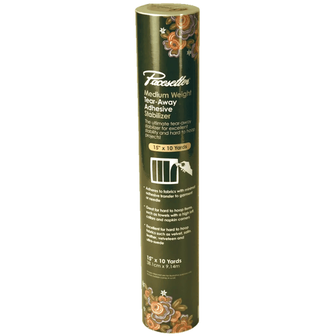 Pacesetter medium-weight tear-away adhesive stabilizer roll, 15 inches by 10 yards