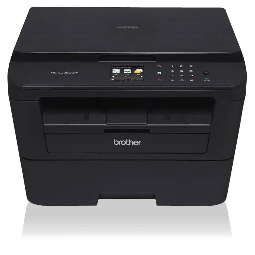 Brother HL-L2380DW compact monochrome laser all-in-one printer with wireless connectivity
