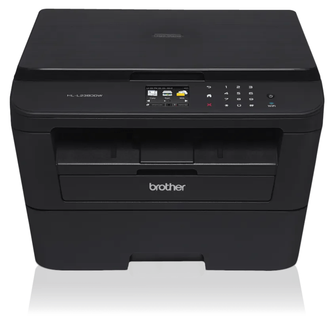 Brother HL-L2380DW compact monochrome laser all-in-one printer with wireless connectivity