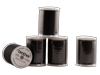 Brother black polyester embroidery bobbin thread spools on white background