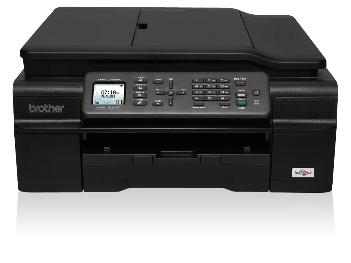 Brother MFC-J470DW all-in-one inkjet printer with wireless connectivity and automatic document feeder