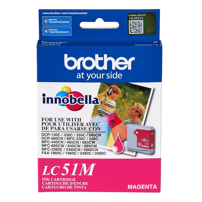 Brother LC51M magenta ink cartridge for Innobella printers