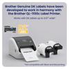 Brother QL-1100c label printer with genuine DK labels printing thank you note