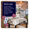 Brother embroidery machine with matrix copy feature creating multiple star patches in home workspace