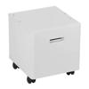 Brother white mobile printer cabinet with slot opening and rolling casters