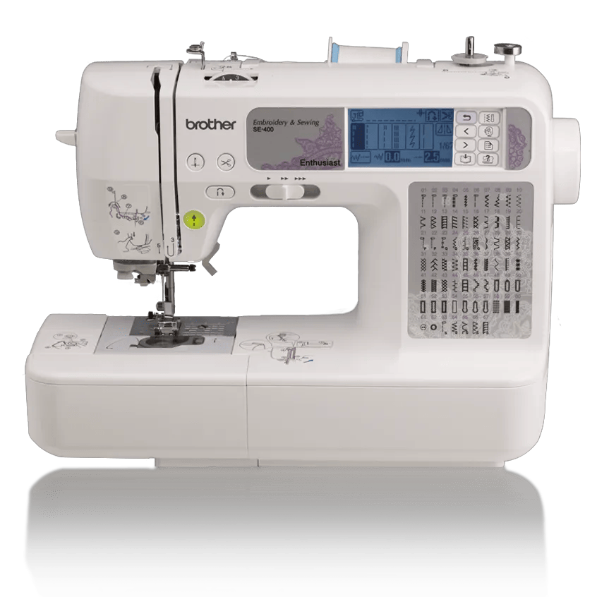 Brother SE400 embroidery and sewing machine with LCD screen and built-in stitch patterns