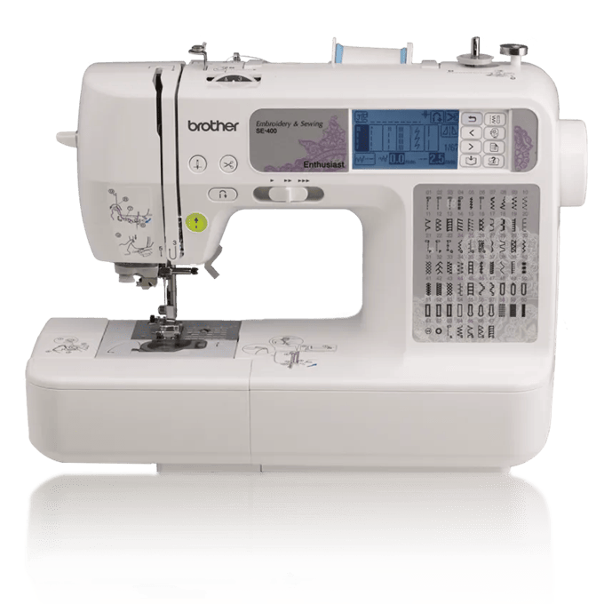 Brother SE400 embroidery and sewing machine with LCD screen and built-in stitch patterns