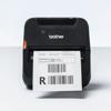 Brother portable label printer printing shipping label with barcode