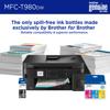 Brother MFC-T980DW all-in-one printer with spill-free ink bottles and printed documents
