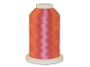 Brother embroidery thread spool in vibrant orange-pink gradient on white cone
