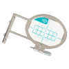 Brother embroidery hoop with built-in lettering template and measurement guides