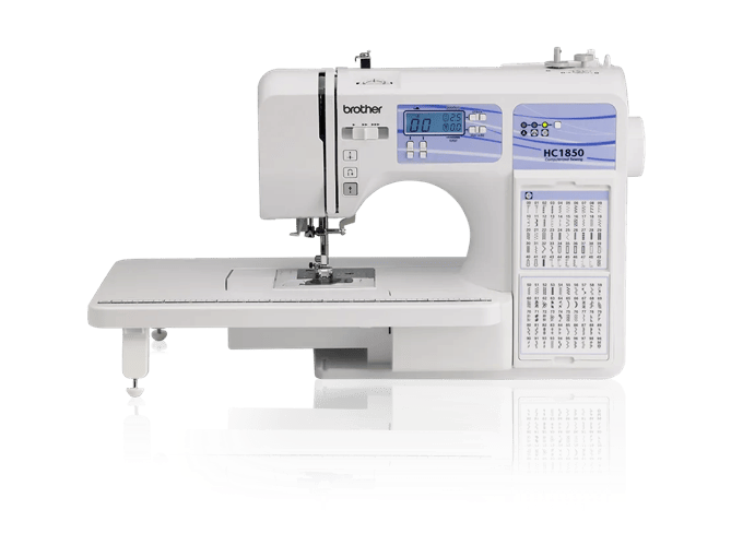 Brother HC1850 computerized sewing machine with LCD screen and built-in stitch guide