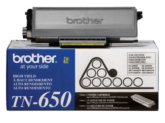Brother Genuine TN650 High-yield Black Toner Cartridge, Black, large