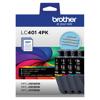 Brother LC4014PK four-pack ink cartridge set with 200-page yield in cyan, magenta, yellow, black