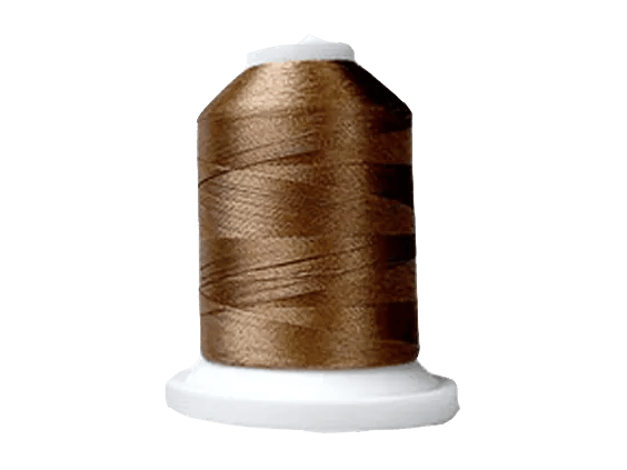 Brother embroidery thread spool in bronze on white cone