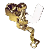 Brother adjustable presser foot attachment with brass finish and dual screw mechanism