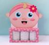Brother ScanNCut pink baby-themed fabric paint storage box with four compartments