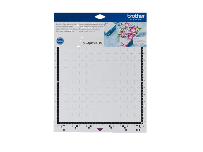 Brother ScanNCut DX standard tack adhesive cutting mat with grid and floral design header