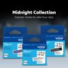 Brother Genuine BTAG 3-pack Non-Laminated Tape for P-touch Label Makers, Midnight Collection Black on Clear, White on Black, Black on Purple – 12 mm wide x 4 m long, , small