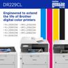 Brother DR229CL drum unit for wireless color laser printers with cyan, magenta, yellow, black bars