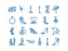 Brother decorative fashion silhouettes including dresses, shoes, accessories, and figures