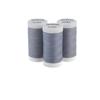 Brother grey polyester thread spools with white caps on white background