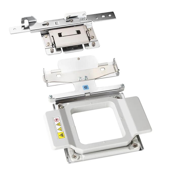 Brother embroidery hoop frame with magnetic sash and metal mounting bracket components