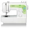 Brother SM1400 sewing machine with green floral design and stitch selector dial