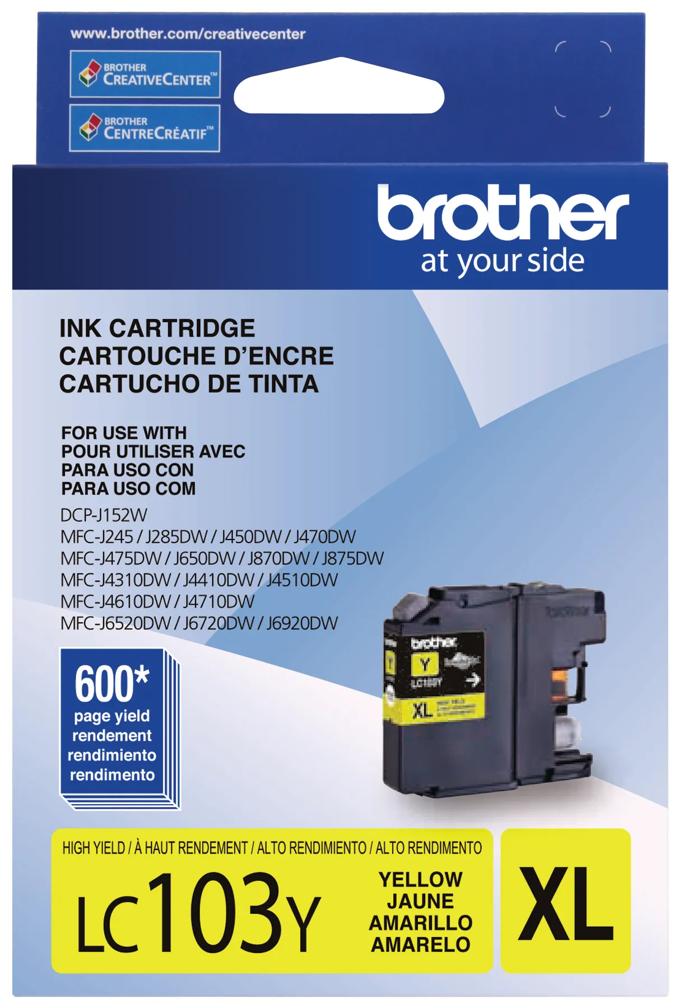 Brother LC103Y high-yield yellow ink cartridge for inkjet printers