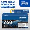 Brother TN-760 2-pack high-yield toner cartridge in new packaging design