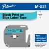 Brother P-touch M-531 non-laminated label tape cartridge with black text on blue background