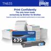 Brother Genuine TN635C Standard Yield Cyan Toner Cartridge, Cyan, small