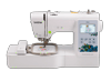Brother PE535 embroidery machine with color touchscreen and floral design hoop
