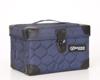 Brother Designio quilted navy carrying case with handle and metal clasp closure
