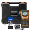 Brother PT-E310 label maker with carrying case, battery pack, tape cartridge, and USB cable