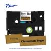 Brother P-touch TZe premium gold glitter laminated label tape cartridge with sample labels